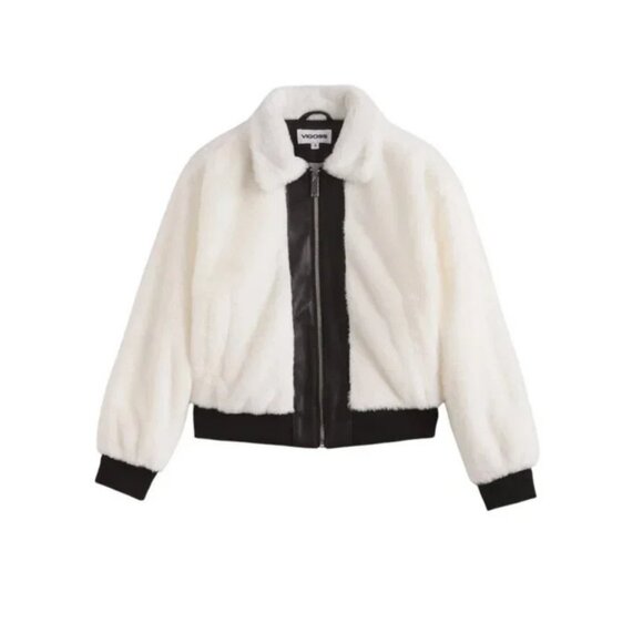 Vigoss Jackets & Blazers - Vigoss White and Black Faux Fur Sherpa Jacket Women’s Medium